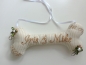 Preview: ♥ Zauberhaftes Ringkissen Knochen Wunschname Stickerei Hochzeit Hochzeitsknochen Just Married von LüttentüddelI