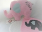Preview: ♥ Elefant Schmusekissen Kita Taufe Geburt Einschulung Geschenk Name von Lüttentüddel