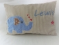 Preview: ★ 35x23 cm Kissen Geburt Elefant Name ★ von Lüttentüddel