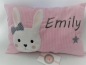 Preview: ★ 35x23 cm Kissen Geburt Hase Mädchen Name ★ von Lüttentüddel