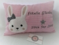 Preview: ★ 35x23 cm Kissen Geburt Hase Mädchen Name ★ von Lüttentüddel