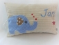 Preview: ★ 35x23 cm Kissen Geburt Elefant Name ★ von Lüttentüddel