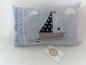 Preview: ★ 35x23 cm Kissen Geburt Boot Segelboot Name ★ Einschulung Kindergarten von Lüttentüddel