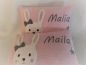 Preview: ★ 35x23 cm Kissen Geburt Hase Mädchen Name ★ von Lüttentüddel