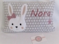 Preview: ★ 35x23 cm Kissen ★  Einschulung KITA Sterne Taufe Geburt Hase Mädchen Name ★ von Lüttentüddel ★