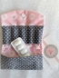 Preview: ♥ Button Sterne rosa mit Punkte grau Globuli Täschchen, Notfall Täschchen Tampon Pillentäschchen ♥ © Lüttentüddel