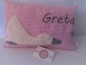 Preview: ★ 35x23 cm Kissen Geburt Ente Name ★ von Lüttentüddel