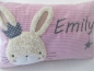 Preview: ★ 35x23 cm Kissen Geburt Hase Krone Mädchen Name ★ von Lüttentüddel