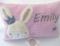 Preview: ★ 35x23 cm Kissen Geburt Hase Krone Mädchen Name ★ von Lüttentüddel