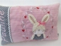Preview: ★ 35x23 cm Kissen Geburt Einschulung Kita Taufe Hase  Mädchen Schleife Name ★ von Lüttentüddel