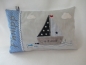 Preview: ★ 35x23 cm Kissen Geburt Einschulung KITA Kissen to Go Schmusekissen Taufe Boot Segelboot Name ★ von Lüttentüddel