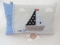 Preview: ★ 35x23 cm Kissen Geburt Boot Segelboot Name ★ Einschulung Kindergarten von Lüttentüddel