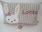Preview: ★ 35x23 cm Kissen ★  Einschulung KITA Sterne Taufe Geburt Hase Mädchen Name ★ von Lüttentüddel ★
