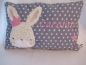 Preview: ★ 35x23 cm Sterne Kissen Geburt Hase  Mädchen Name ★ von Lüttentüddel