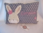 Preview: ★ 35x23 cm Sterne Kissen Geburt Hase  Mädchen Name ★ von Lüttentüddel