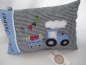 Preview: ★ 35x23 cm Kissen Geburt Traktor Trecker Name ★ von Lüttentüddel
