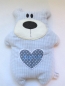 Preview: ♥ Knuddel Bär mit Herz Applikation Körnerkissen Wärmekissen Dinkel Wunschname
