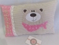 Preview: ★ 35x23 cm Kissen Anker Geburt Einschulung Schmusekissen Kita ... Bär Halstuch Name ★ von Lüttentüddel