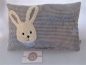 Preview: ★ 35x23 cm Kissen Geburt Hase Junge Halstuch Name ★ von Lüttentüddel