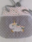 Preview: ★ Brustbeutel Einhorn Name ★ kleine Tasche Einschulung Kita Schule Badeanstalt Bus von Lüttentüddel