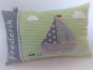 Preview: ★ 35x23 cm Kissen Geburt Taufe Einschulung KITA Boot Segelboot Wunschname ★ von Lüttentüddel