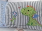Preview: ★ ca. 35x25 cm Kissen kleiner süßer Drache Wunschname Geburt Taufe Einschulung Reisekissen  ★ von Lüttentüddel