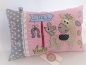 Preview: ★ ca. 35x25 cm Kissen Pferd Stall Wunschname Geburt Taufe Einschulung Reisekissen  ★ von Lüttentüddel