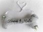 Preview: ♥ Ringkissen Knochen Wunschname Stickerei Hochzeit Hochzeitsknochen Standesamt Traumhochzeit Just Married I Do