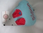 Preview: Zauberhafte Maus kleines Schmusekissen ca. 28x22 Name Taufe Geburt Geschenk Einschulung Reisekissen von Lüttentüddel