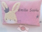 Preview: ★ 35x23 cm Kissen Geburt Hase Krone Mädchen Name Einschulung Geburt Reise Taufe★ von Lüttentüddel