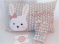 Preview: ★ 35x23 cm Kissen ★ Geburt Hase Mädchen Name ★ von Lüttentüddel ★ Einschulung Kindergarten Taufe