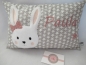 Preview: ★ 35x23 cm Kissen ★ Geburt Hase Mädchen Name ★ von Lüttentüddel ★ Einschulung Kindergarten Taufe
