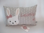 Preview: ★ 35x23 cm Kissen ★ Geburt Hase Mädchen Name ★ von Lüttentüddel ★ Einschulung Kindergarten Taufe