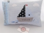 Preview: ★ 35x23 cm Kissen Geburt Taufe Einschulung Boot Segelboot Name ★ von Lüttentüddel