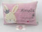 Preview: ★ 35x23 cm Kissen Geburt Hase Krone Mädchen Name Einschulung Geburt Reise Taufe★ von Lüttentüddel