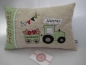 Preview: ★ 35x23 cm Kissen Geburt Taufe Einschulung KITA Kissen to go... Schmusekissen Traktor Trecker Name ★ von Lüttentüddel