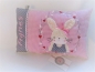 Preview: ★ 35x23 cm Kissen Geburt Einschulung Kita Taufe Hase  Mädchen Schleife Name ★ von Lüttentüddel