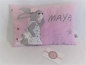 Preview: ★ ca. 35x25 cm Kissen Hase Schmusehase Baby Wunschname Geburt Taufe Einschulung Reisekissen  ★ von Lüttentüddel