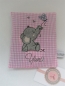 Preview: ★ ca. 35x25 cm Kissen kleiner Elefant Baby Wunschname Geburt Taufe Einschulung Kita Reisekissen Schmusekissen von Lüttentüddel