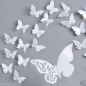 Preview: 12 tlg Schmetterling Set Schmetterlinge Wanddeko weiß