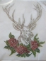 Preview: Oktoberfest Hirsch mit Rosen Strass Bügelbild Hotfix Hotglue