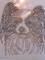 Preview: Papillon Hund Strass Hotfix Hotglue Bügelbild Bügelmotiv