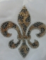 Preview: Fleur de Lis Tiger Strass Hotfix Bügelbild T-Shirt Tasche Bluse Hemd Top Decke