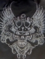 Preview: Skull Totenkopf King Wings Flügel Strass HOTFIX HOTGLUE Bügelbild Applikation
