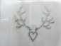 Preview: Herz mit Gehörn Hirsch Reh Strass Bügelbild Hotfix Hotglue