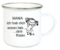 Preview: Tasse Emailletasse Strichmännchen Mama... Name, Wunschname, Dankeschön, Abschied, Jubiläum, Geschenk, Becher von Lüttentüddel