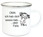 Preview: Tasse Emailletasse Strichmännchen Oma ... Name, Wunschname,Vatertag, Muttertag Dankeschön, Abschied, Jubiläum, Geschenk, Becher von Lüttentüddel