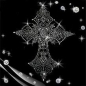Preview: Bezauberndes  Kreuz Strass HOTFIX HOTGLUE Bügelbild Applikation