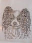 Preview: Papillon Hund Strass Hotfix Hotglue Bügelbild Bügelmotiv