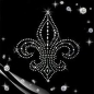 Preview: Fleur De Lis  Hotfix Hotglue Bügelbild Strass ein Traum Bügelmotiv